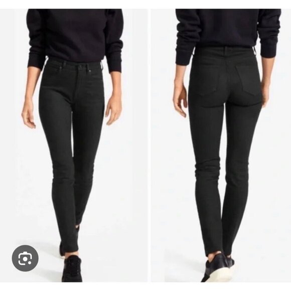 EVERLANE The High-Rise Skinny Jean Ankle Womens Size 27 Black Denim Dark Wash - Picture 1 of 9